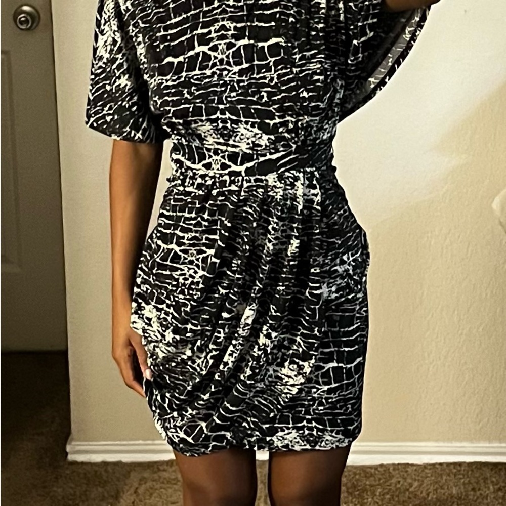 Jonathan Martin Monochrome Patterned Mini Dress